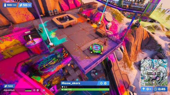 Launch pad at Rave Cave in Fortnite.