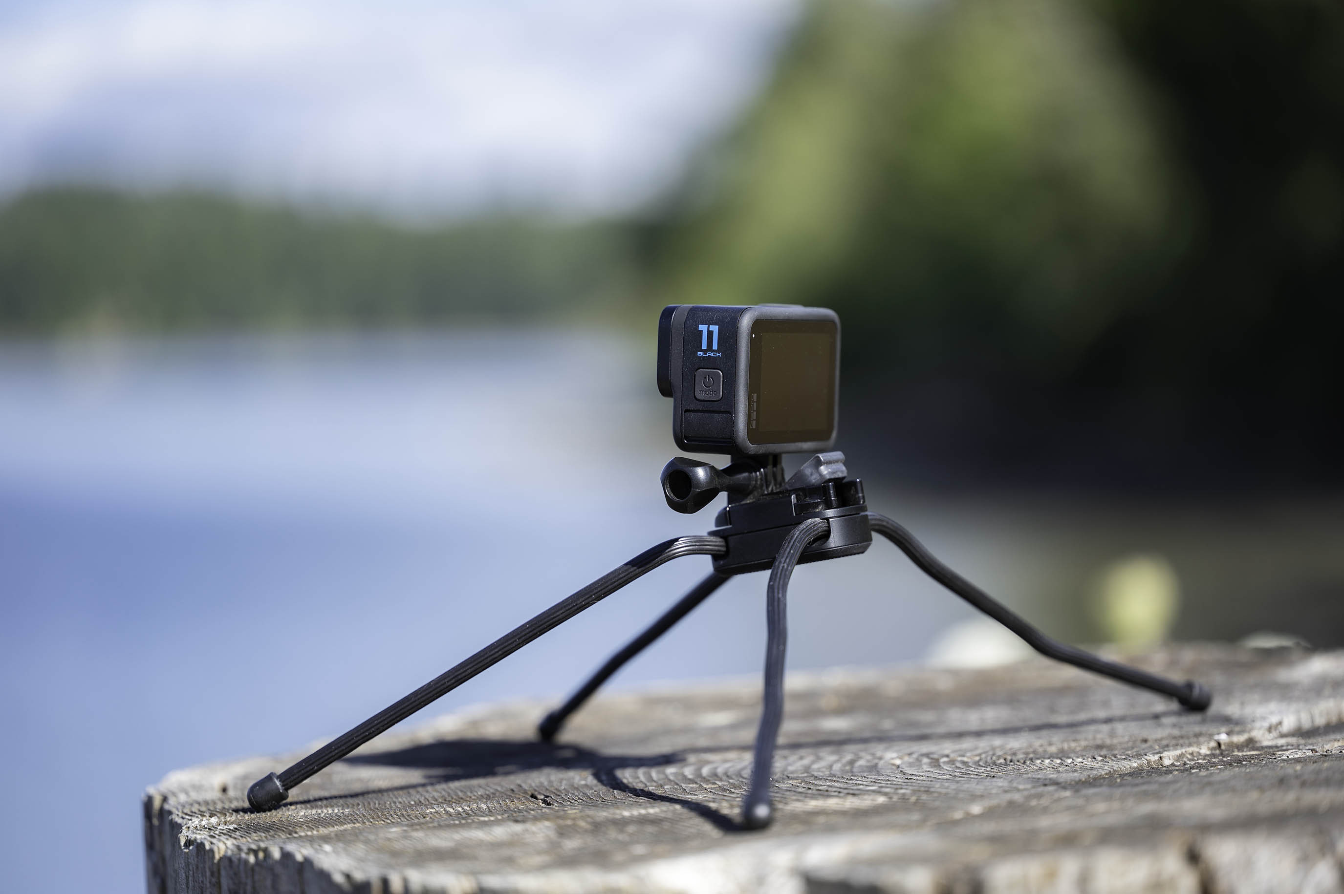 The GoPro Hero 11 Black on the Gumby tripod.