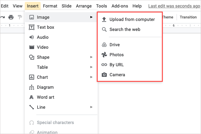 How to use Google Slides to insert image positions