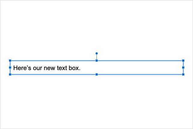 یک جعبه متن در یک اسلاید درج می شود.