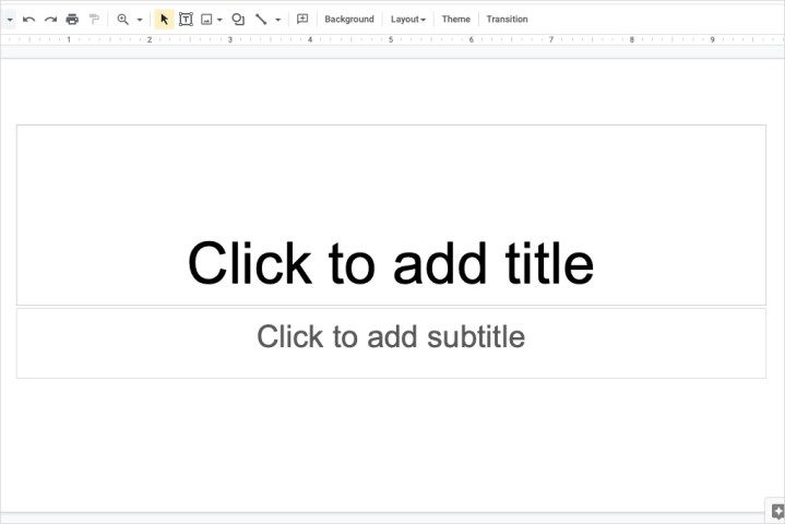 Title text field in Google Slides.