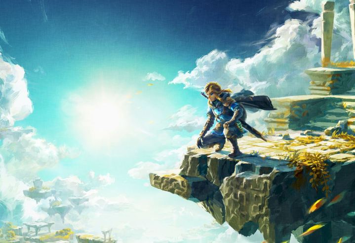 Link overlooks Hyrule in The Legend of Zelda: Tears of the Kingdom key art.