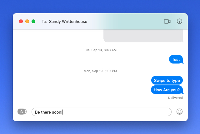 Text replacement in Messages.
