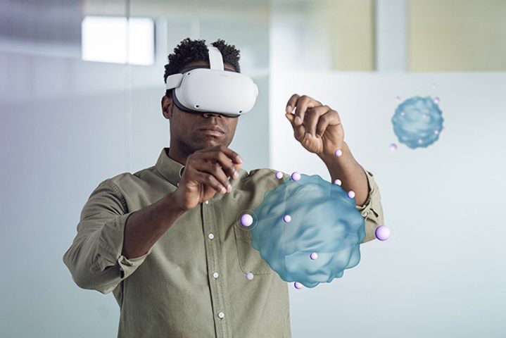 Meta's Quest 2 can track your hands allowing you to manipulate virtual objects.