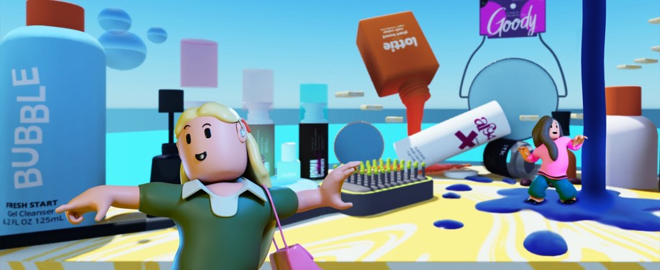 The House of Style experience seen in Walmart Land, a new metaverse game in Roblox.