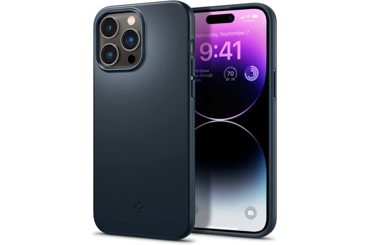 Spigen Thin Fit Designed for iPhone 14 Pro Case front and back.