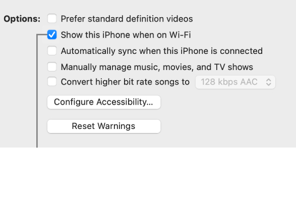 همگام سازی آیفون از طریق Wi-Fi.