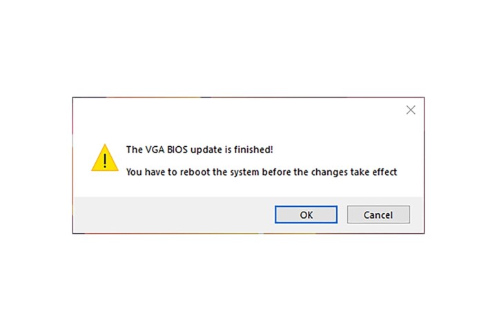 اطلاعیه کامل به روز رسانی VGA BIOS.
