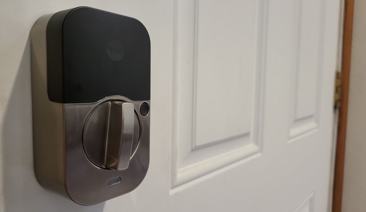 The Yale Assure Lock 2 installed in the inside of a door.