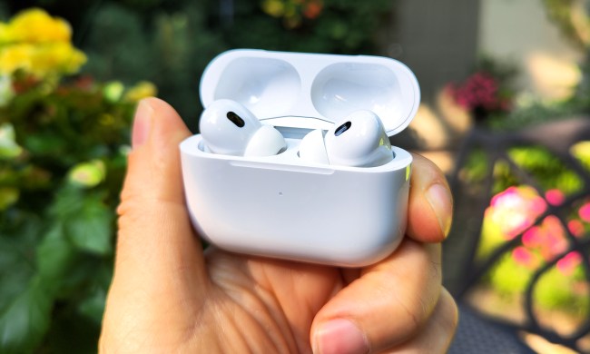 Apple AirPods Pro 2 inside their charging case.