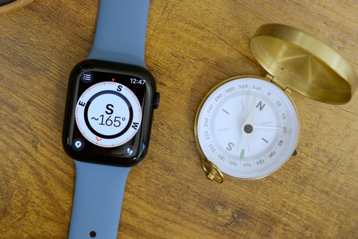 Apple Watch Series 8 running the new Compass app in WatchOS 9.