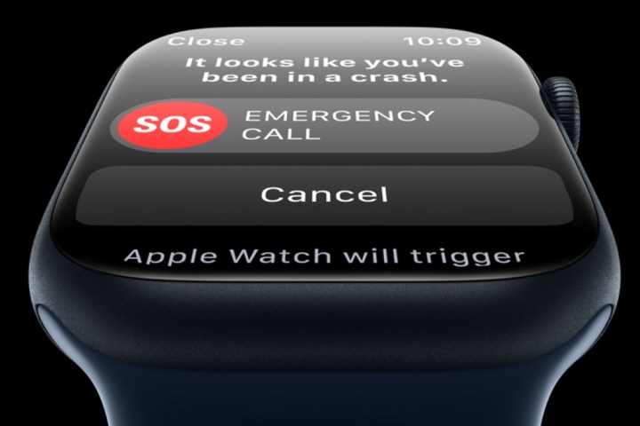 Funkcio de Krizvoko en Apple Watch Series 8.