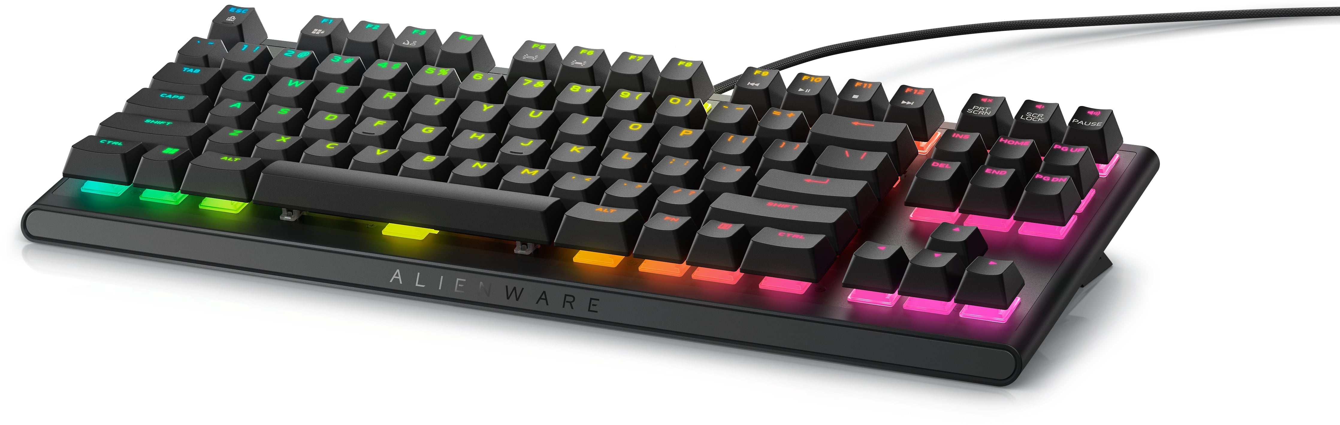 Alienware AW420K TKL Gaming Keyboard right angled.