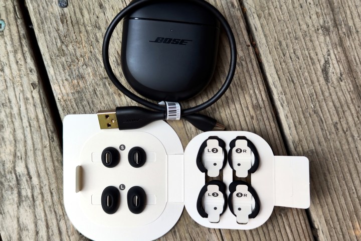 Bose QuietComfort Earbuds II with accessories.