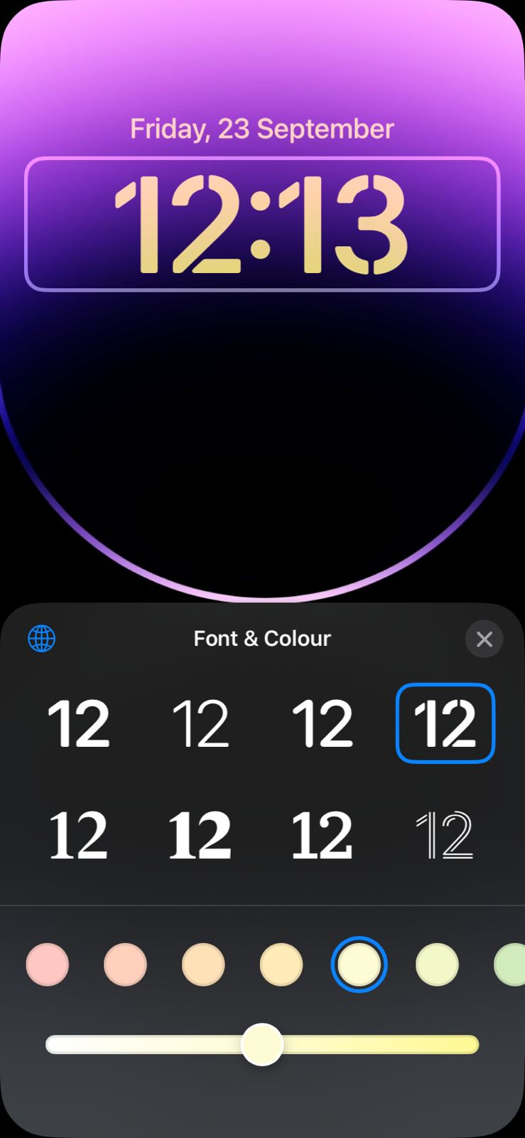 نحوه تغییر فونت در حین قفل صفحه در iOS 16 مرحله 5