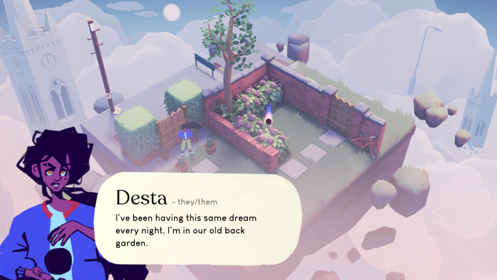 Desta explores a dream-like garden in Desta: The Memories Betwen.