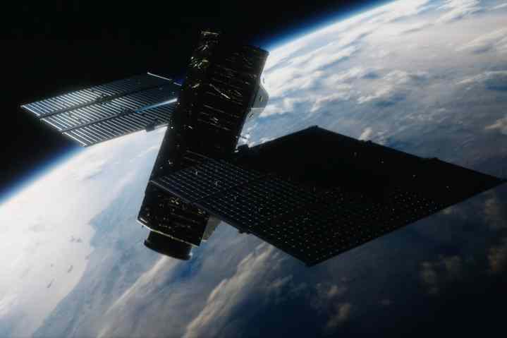 Satelit komunikasi di orbit Bumi.