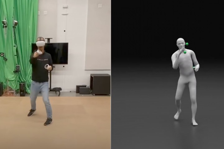 Body tracking in virtual reality with the Quest headset.