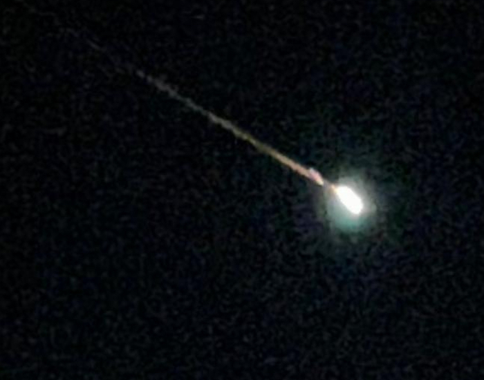 A meteorite streaks across the sky over the U.K. in September 2022.