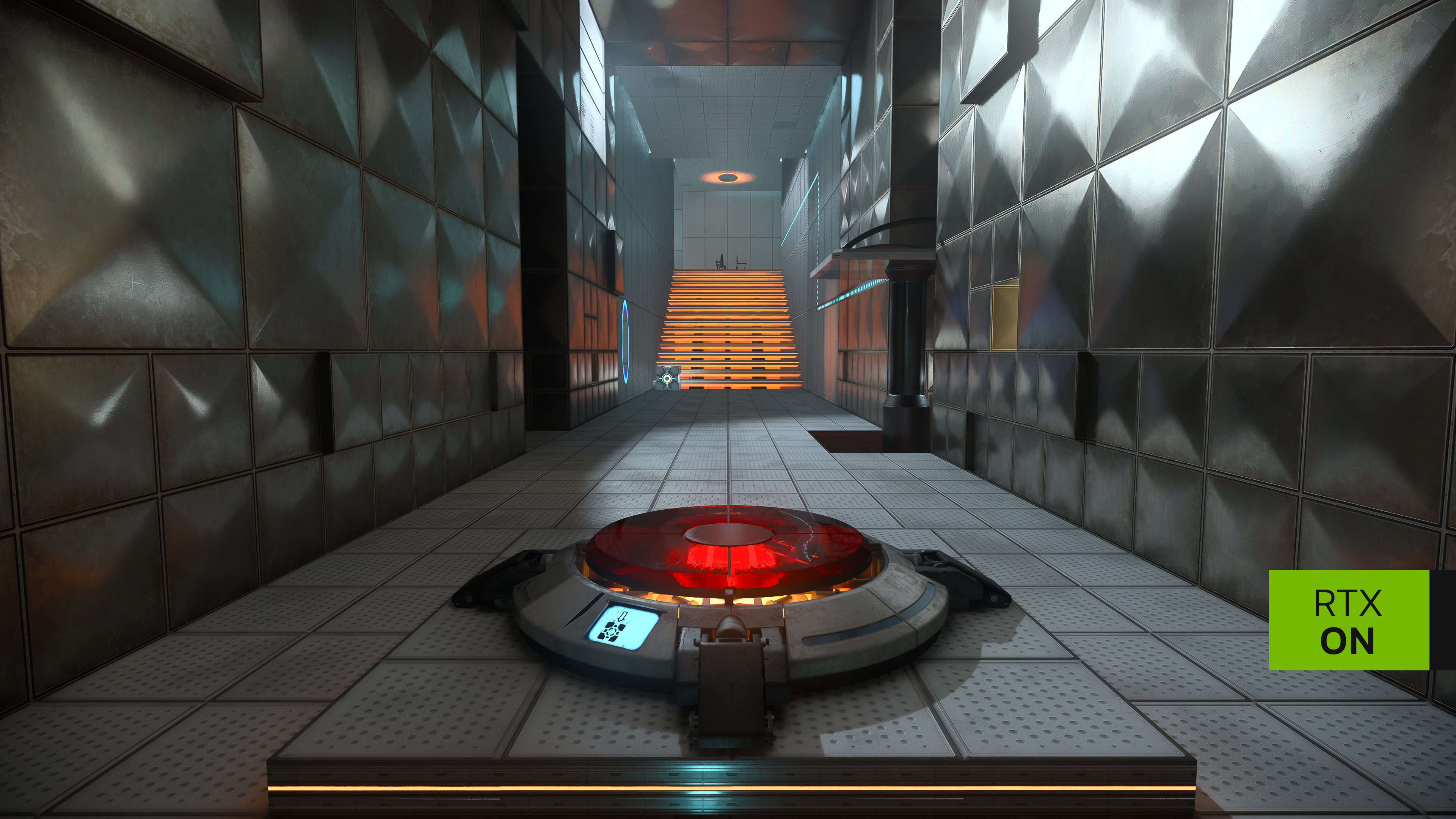 Ein Foto eines Portal-Levels, das den neuen Raytracing-Mod zeigt.