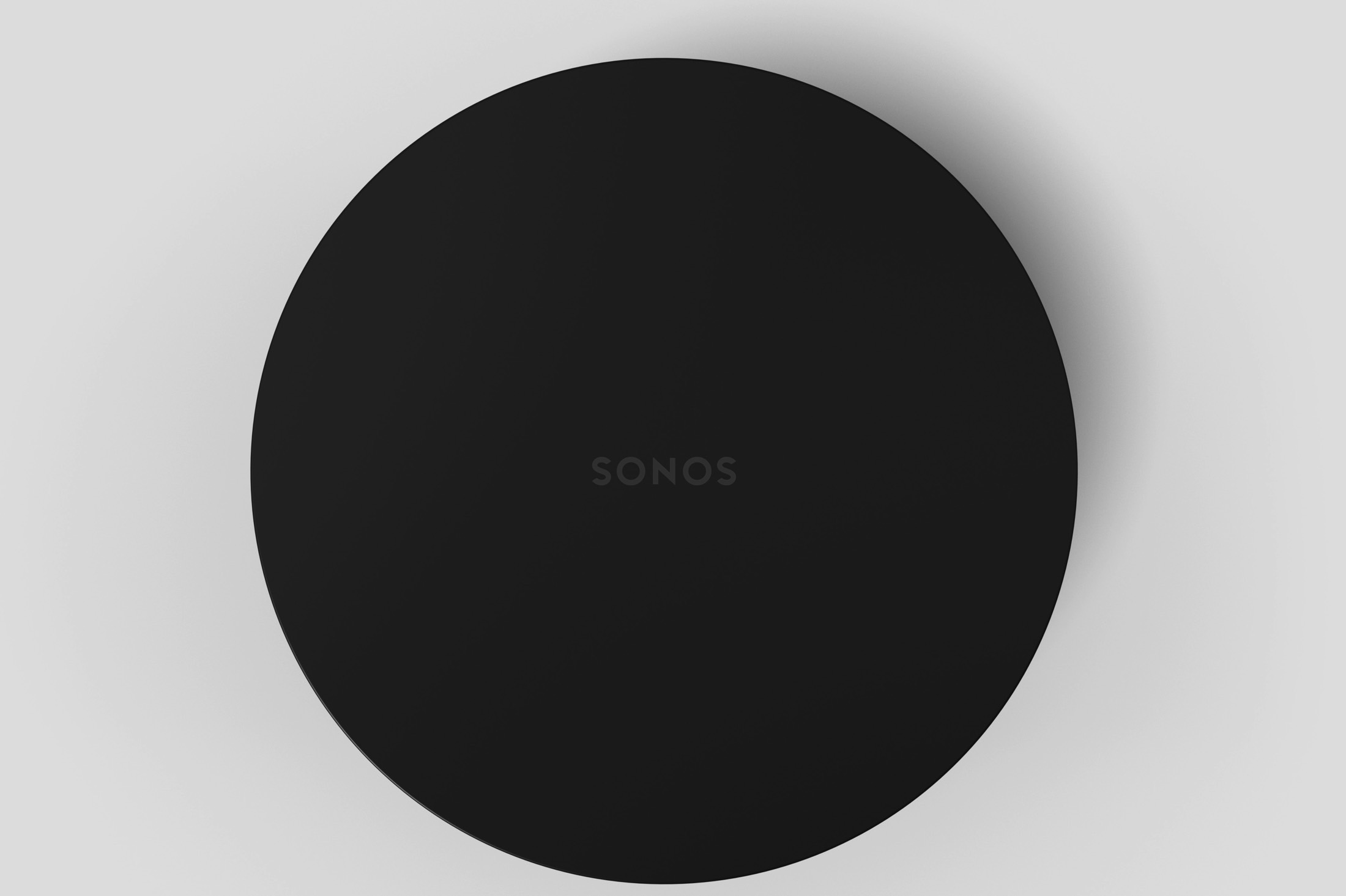 Sonos Sub Mini in black seen from the top.