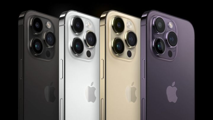 iPhone 14 Pro posteriore con array di fotocamere.