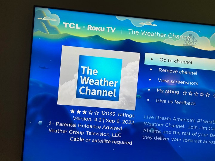The Weather Channel on Roku.