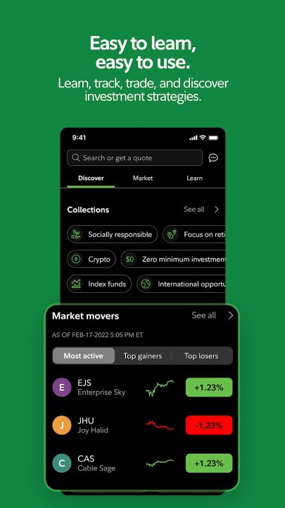 Fidelity Investments trading app.
