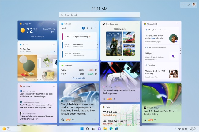 Windows 11 Insider Preview Build 25201 includes a new expanded view for the widgets feature.