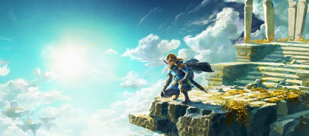 Link on island in the sky in The Legend of Zelda: Tears of the Kingdom.