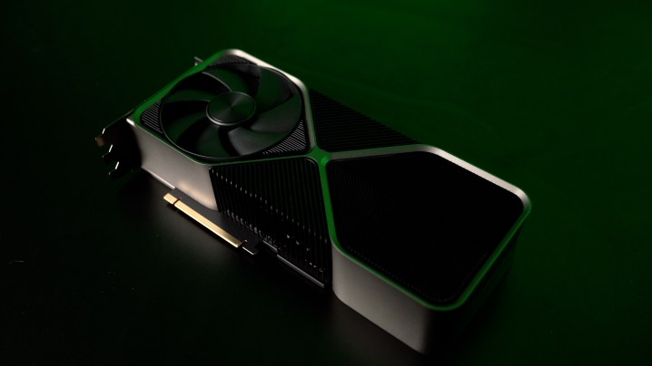 The RTX 4090 sitting on a table.
