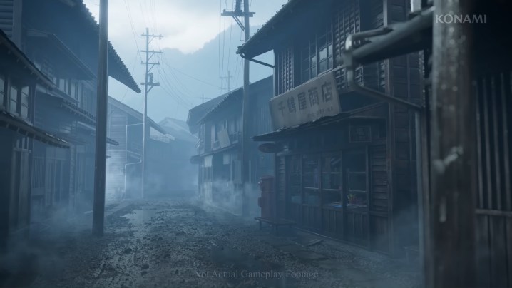 Un neblinoso pueblo japonés.