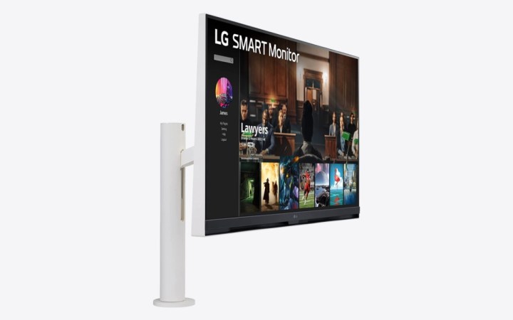The LG Smart Monitor with a Netflix show streaming on the display