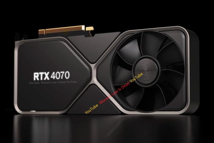Viene mostrato il rendering di Nvidia GeForce RTX 4070.
