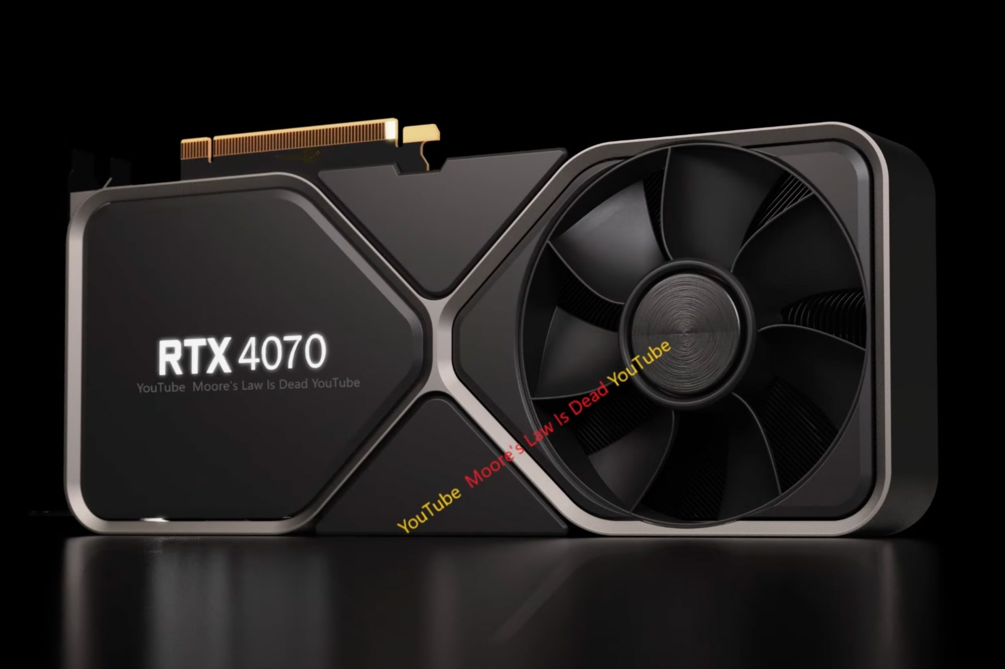 Uma renderização é mostrada de uma Nvidia GeForce RTX 4070.