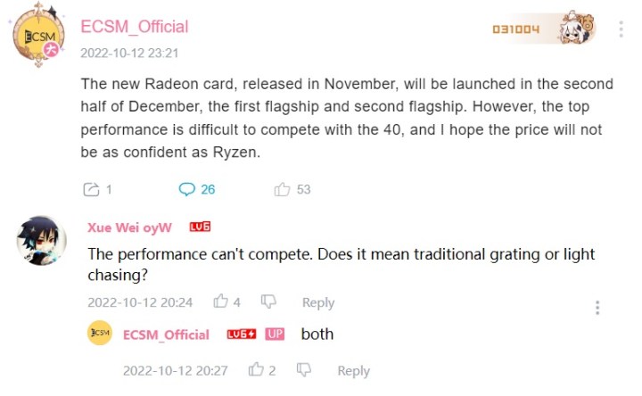 Estimaciones de rendimiento de AMD RDNA 3.