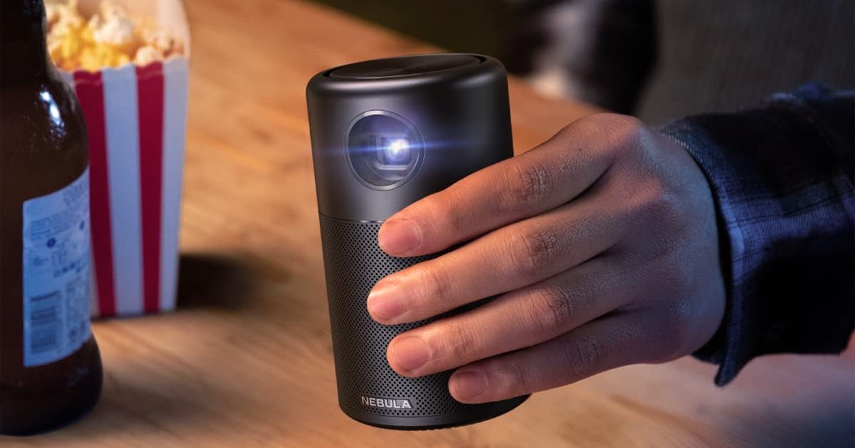 This Gatorade-sized 100-inch transportable projector is $240 at the moment