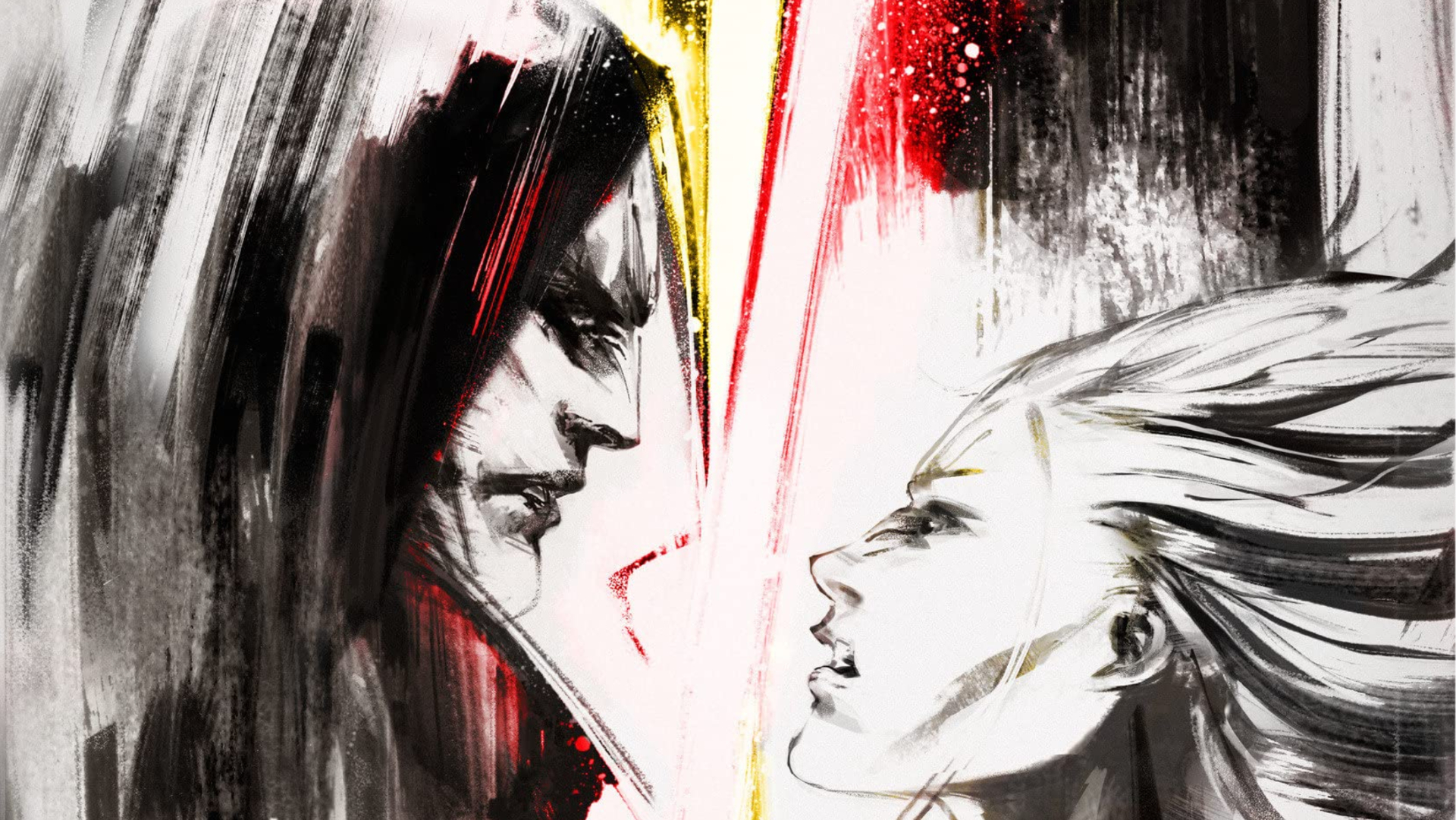 Darth Bane brigando com seu aprendiz Darth Zannah na arte da capa do romance Path of Destruction de Drew Karpyshyn.
