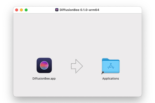 DiffusionBee to Applications on MacOS.