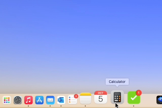 Launch an app in the Mac Dock.