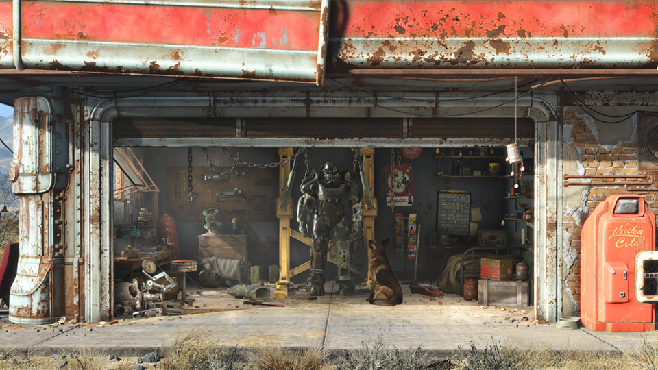 Traje de armadura poderosa em Fallout 4.