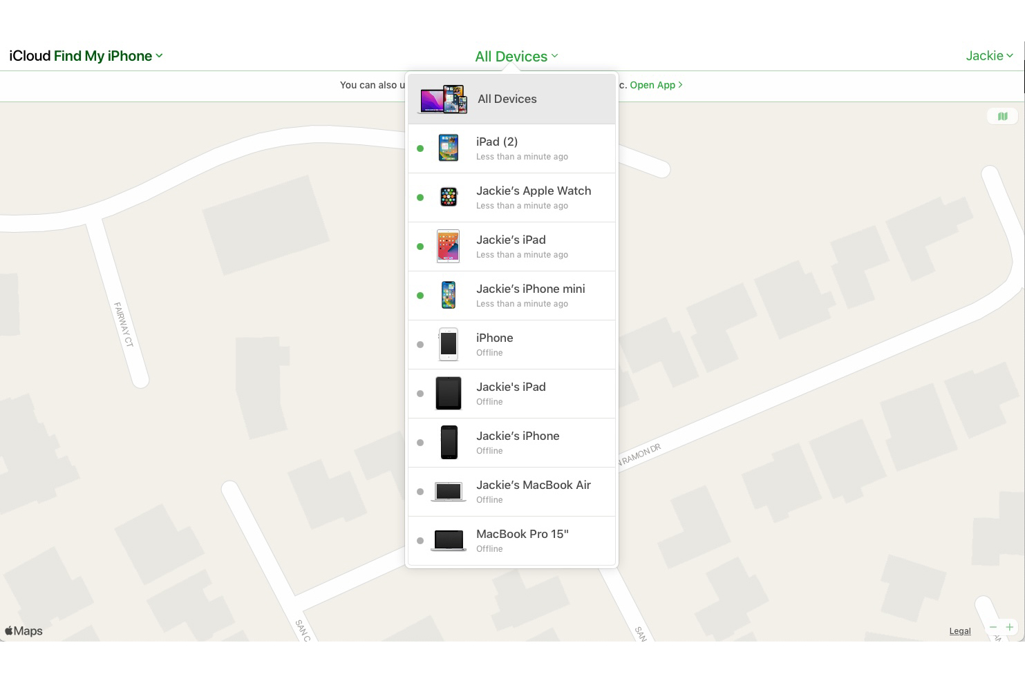 Encontre meu iPhone com o iCloud no Apple Maps.
