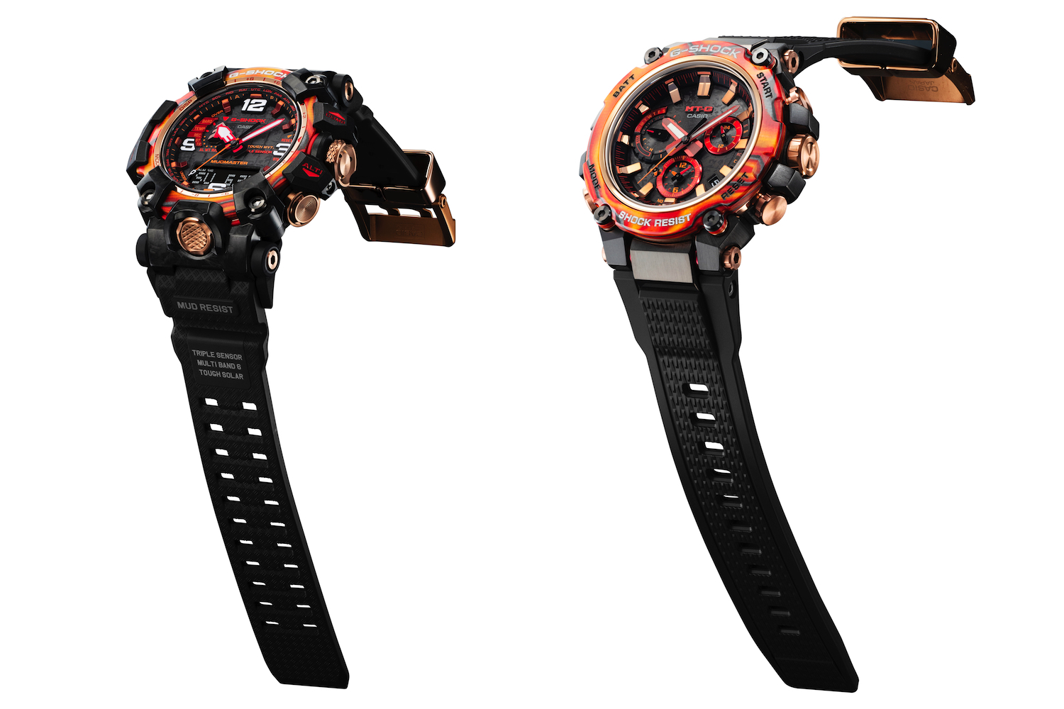 Relógios de 40º aniversário da Casio G-Shock Flare Red.