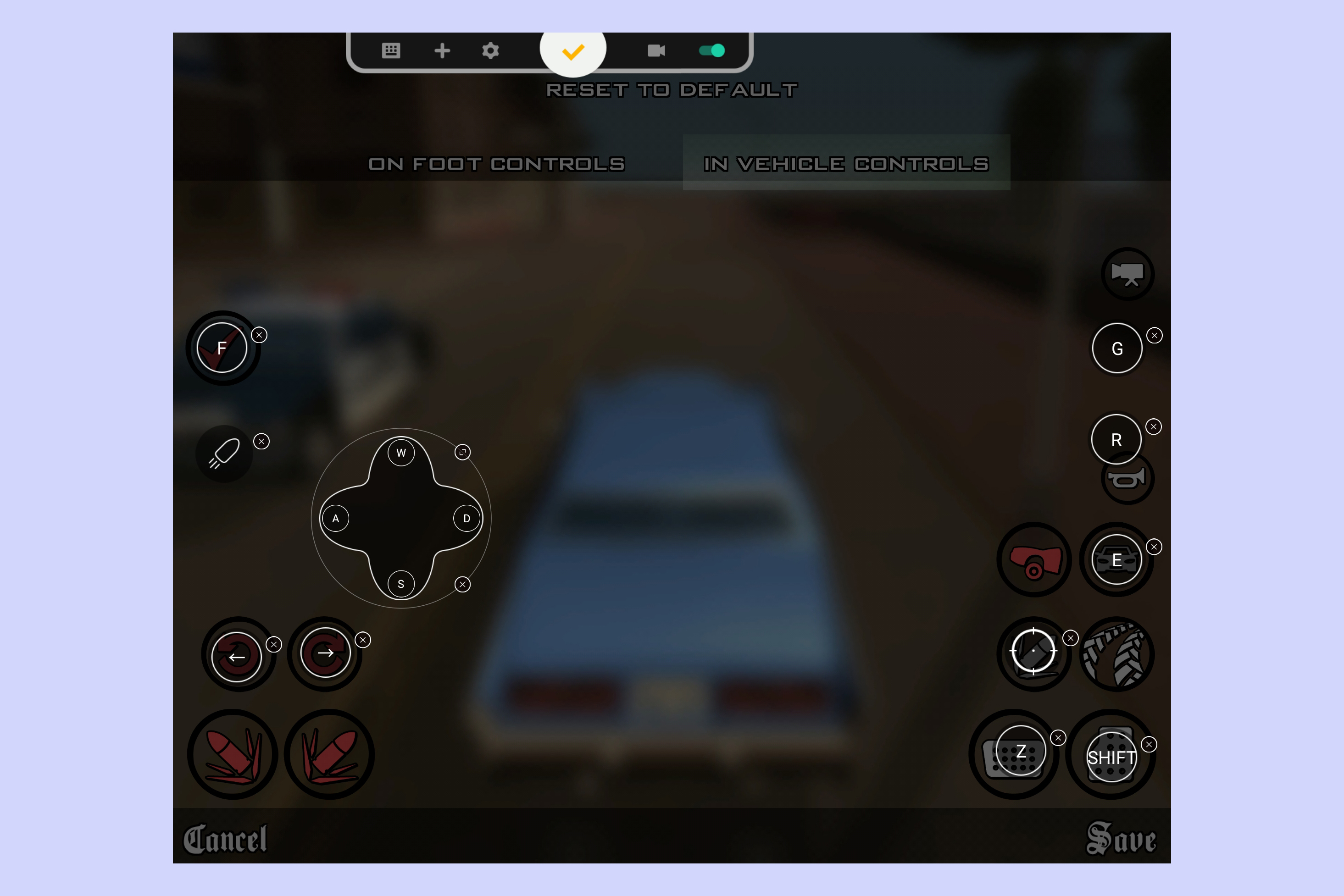 Galaxy Z Fold 4 para jogos GTA San Andreas mapeamento de teclas.