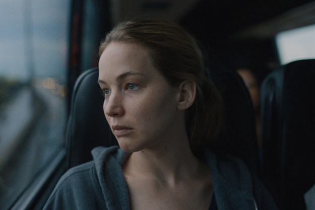 causeway review jennifer lawrence looking out a bus window in