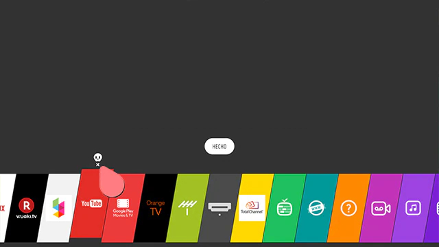 Opción de eliminación de la aplicación LG TV WebOS 3.