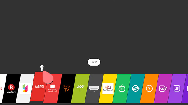 LG TV WebOS 3 Opción Eliminar aplicación.