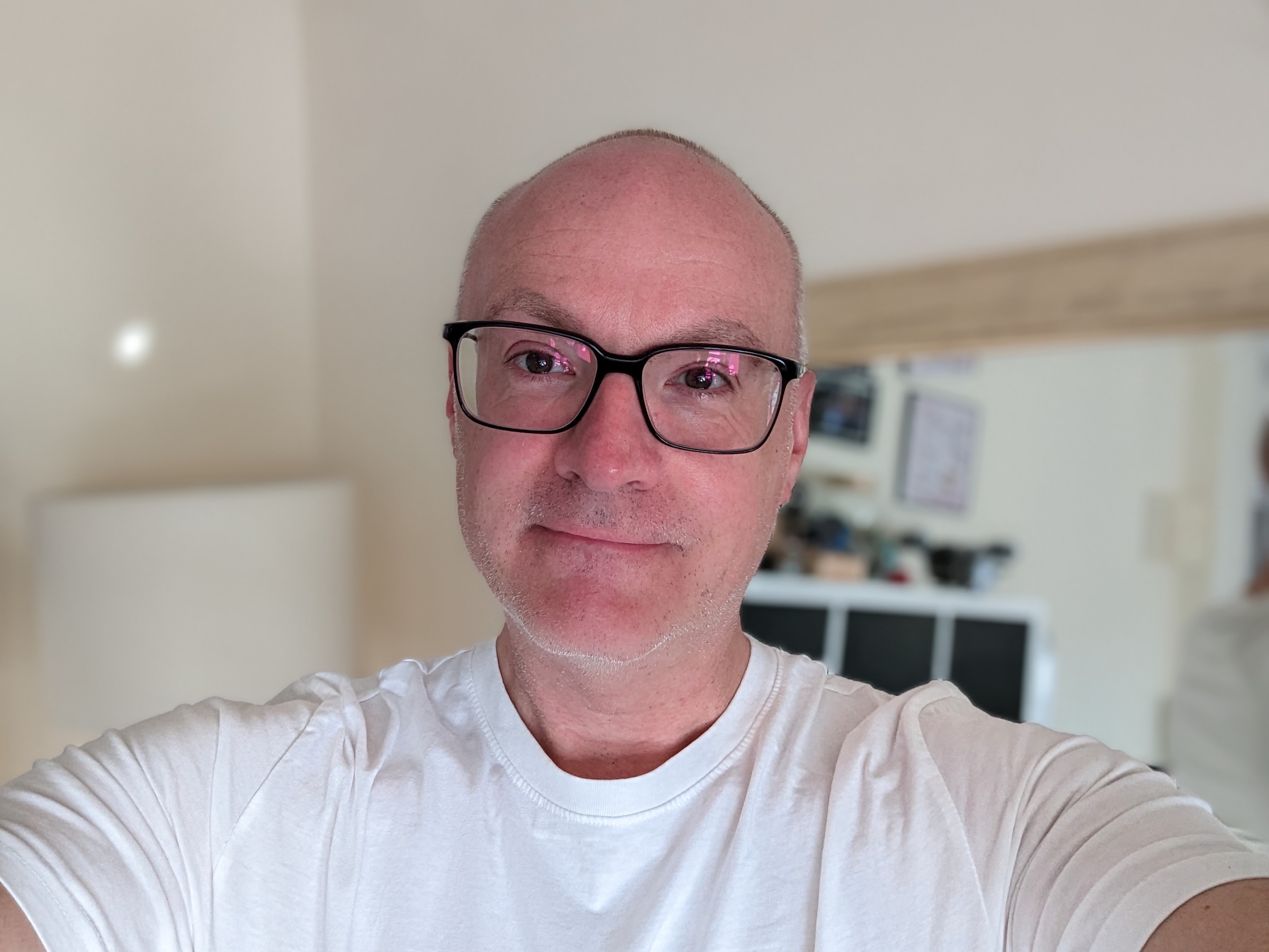 Selfie taken with the Google Pixel 7's front camera, using Portrait mode.