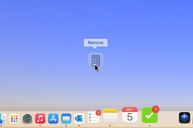 Swipe to remove an app from the Dock.