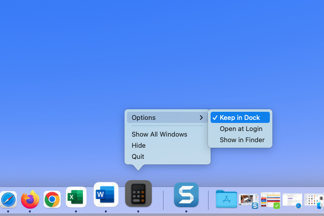 Deselect Keep in Dock from the Options menu.
